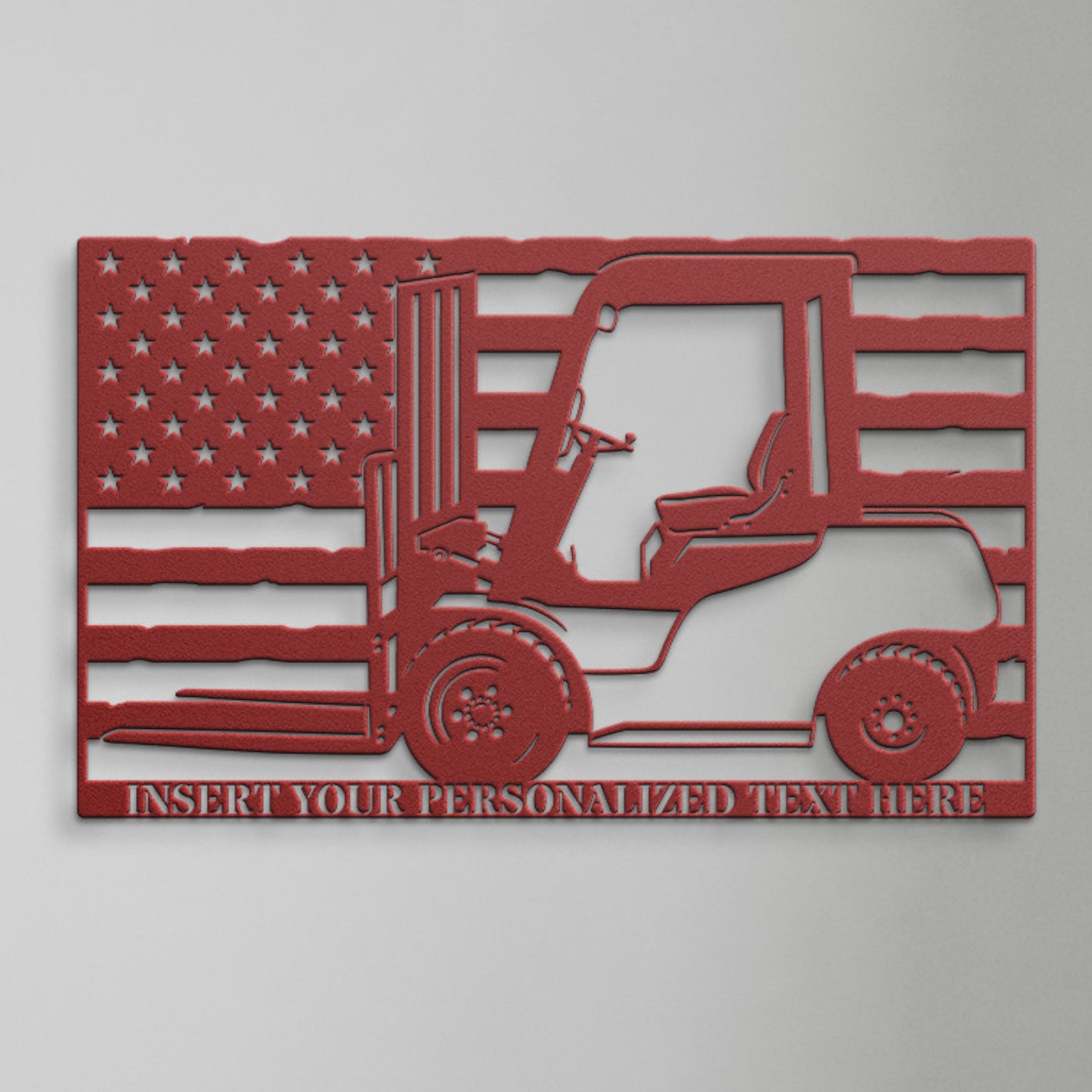 Personalized American Fork Lift Name Metal Sign. Custom Machine Operator Wall Decor Gift. Warehouse Lift. Garage Decoration. Birthday Gift