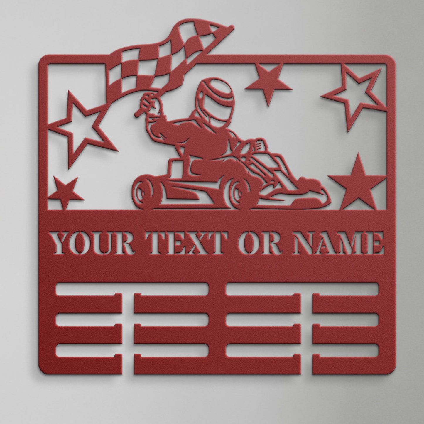 Personalized Karting Medal Holder Name Metal Sign. Custom Go Kart Medal Display Gift. Medal Display. Race Winner Gift. Sports Champion Decor