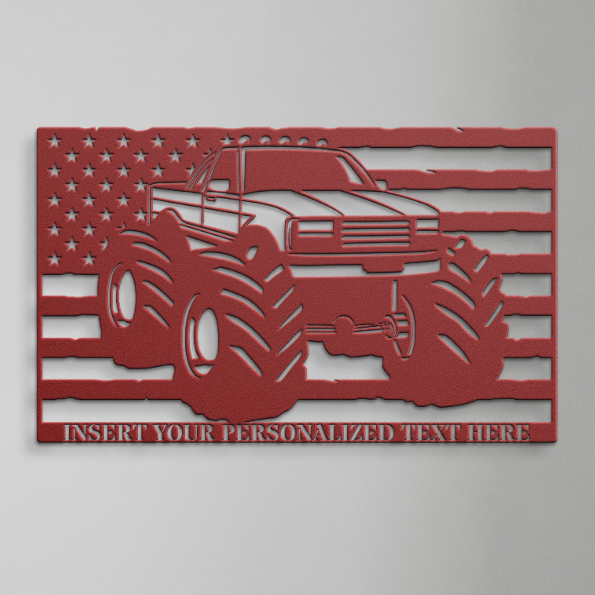 Personalized American Monster Truck Name Metal Sign. Custom US Pickup Truck Wall Decor. US Garage Wall Hanging. Mechanic Gifts. Petrolhead 
