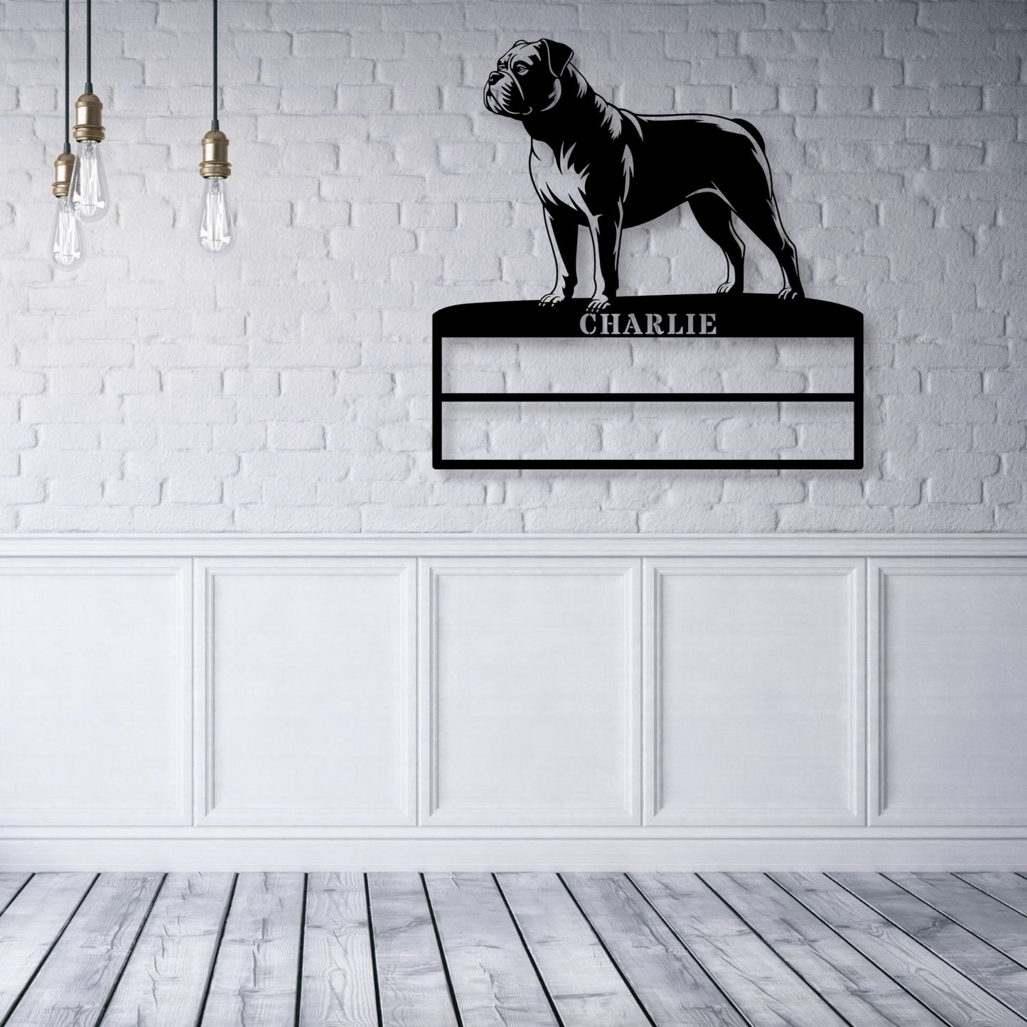 Personalized American Bulldog Rosette Display Metal Sign. Custom Dog Champion Wall Decor Gift1..