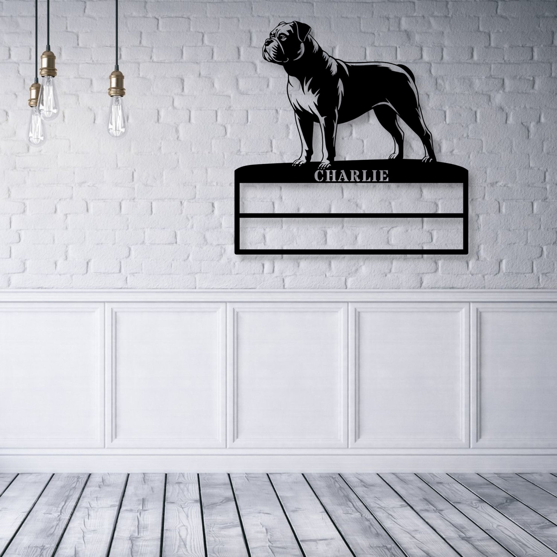 Personalized American Bulldog Rosette Display Metal Sign. Custom Dog Champion Wall Decor Gift1..