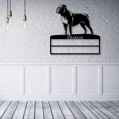 Personalized American Bulldog Rosette Display Metal Sign. Custom Dog Champion Wall Decor Gift1..