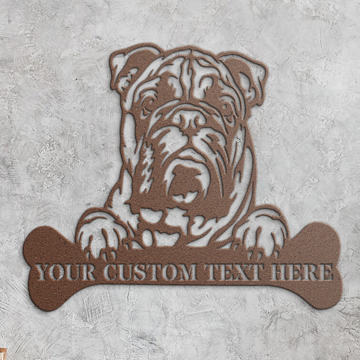Personalized American Bulldog Name Metal Sign. Customizable Dog Owner Wall Decor Gift