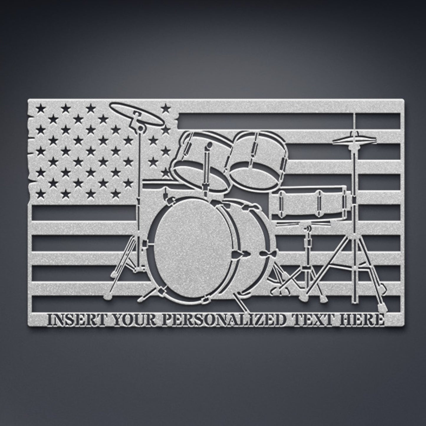 Personalized American Drummer Name Metal Sign. Custom US Drum Set Wall Decor Gift. Rock Musician. Music Studio. To My Musician. Drum Lover