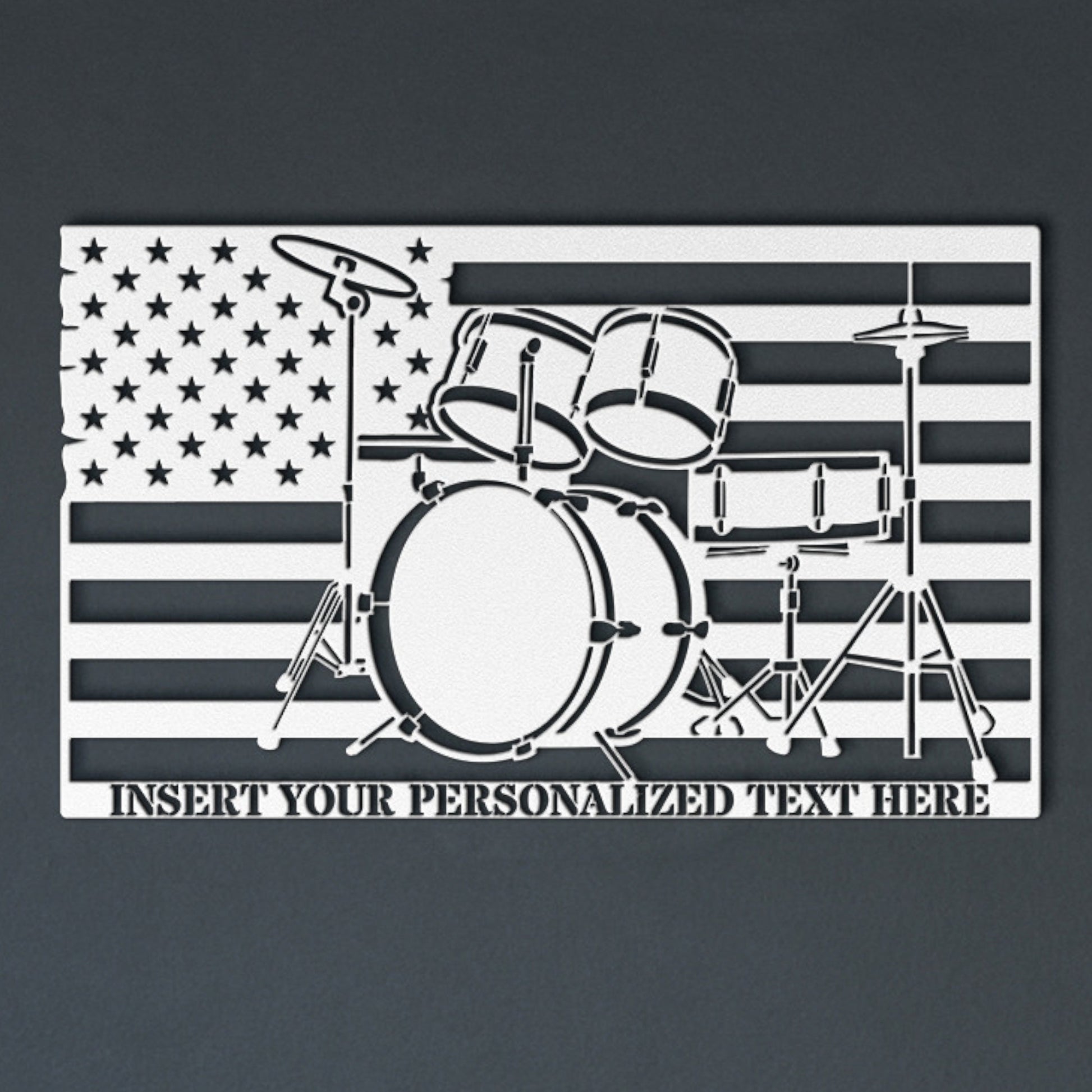 Personalized American Drummer Name Metal Sign. Custom US Drum Set Wall Decor Gift. Rock Musician. Music Studio. To My Musician. Drum Lover