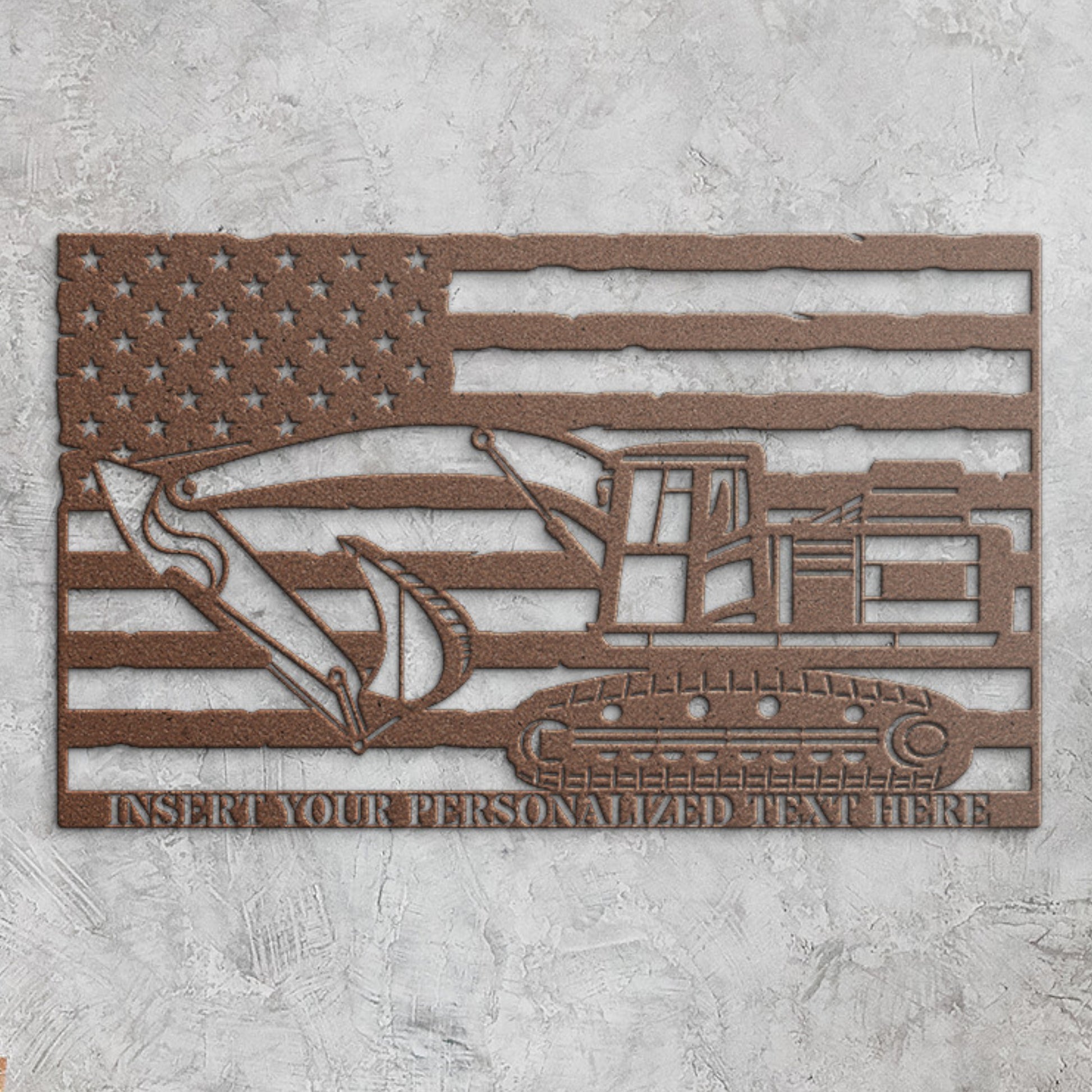Personalized American Excavator Metal Sign. Custom US Loader Wall Decor Gift, Gift For Excavator Operator. Machine Operator. Heavy Machinery