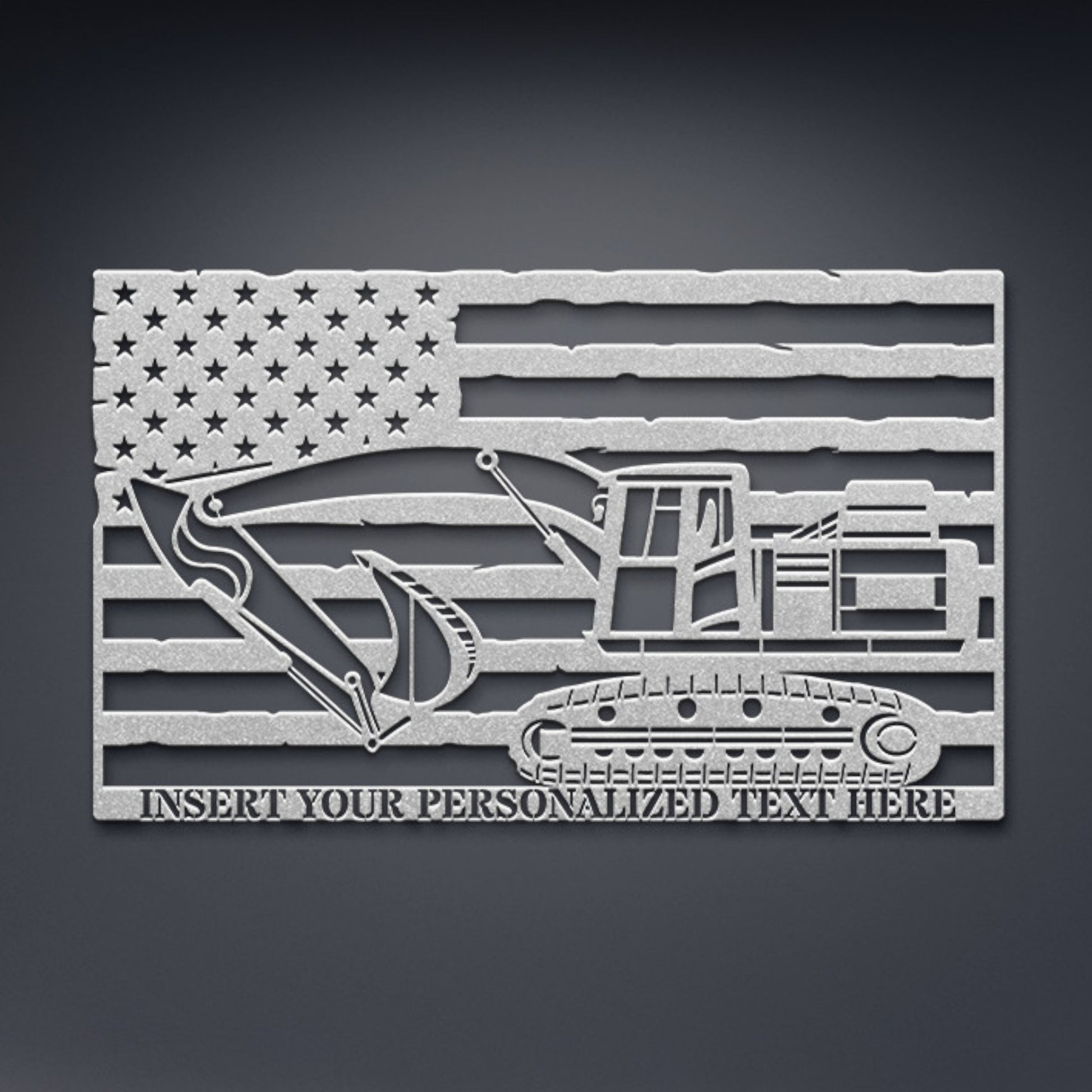Personalized American Excavator Metal Sign. Custom US Loader Wall Decor Gift, Gift For Excavator Operator. Machine Operator. Heavy Machinery