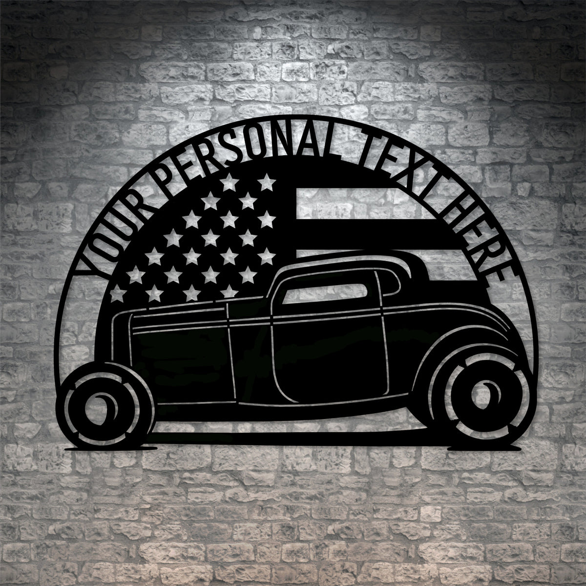 Personalized American Hot Rod Coupé Name Metal Sign. Custom US Garage ...
