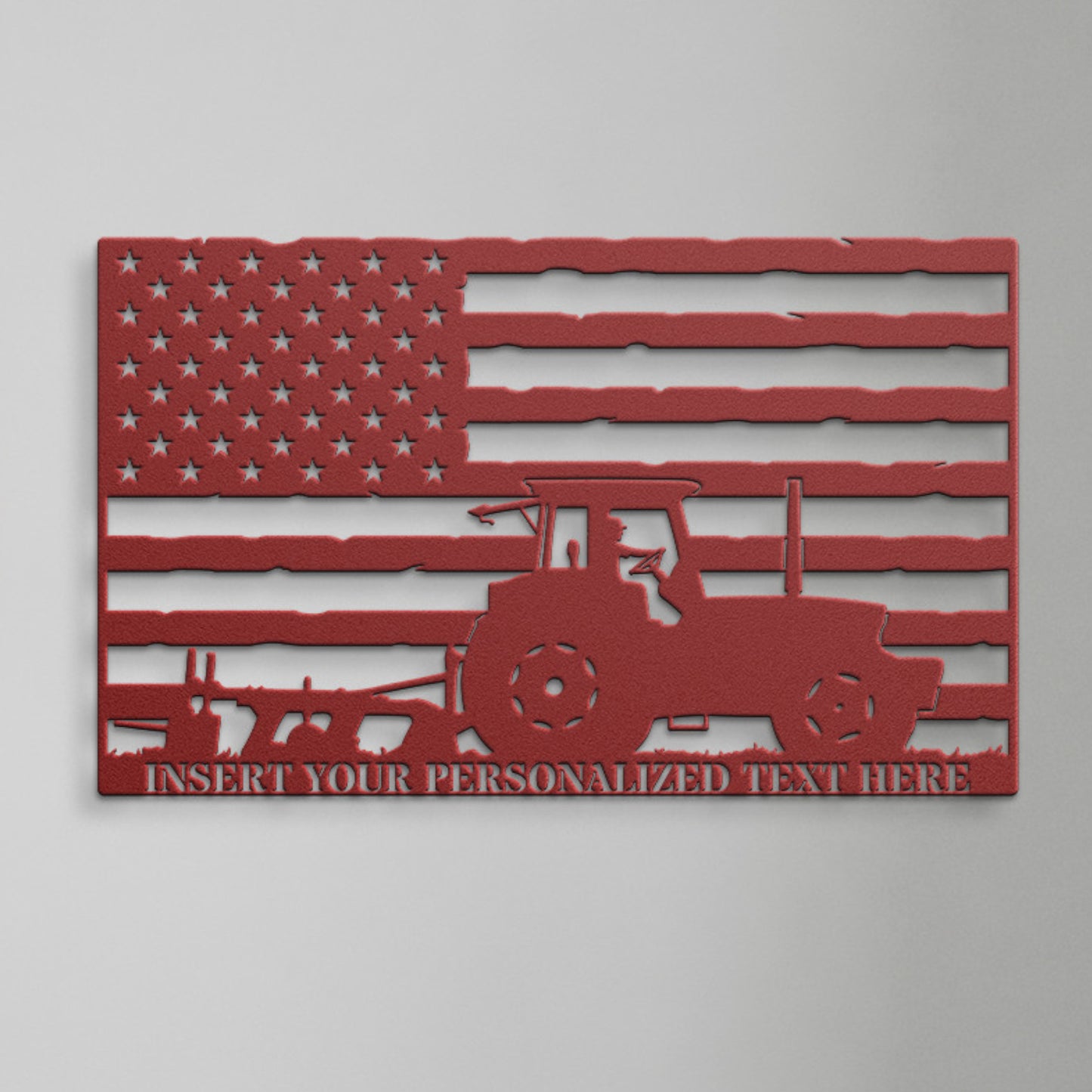 Personalized American Tractor Metal Sign. Custom US Farming Wall Decor Gift. Patriotic Wall Hanging. American Famer Gift. Farming Wall Art