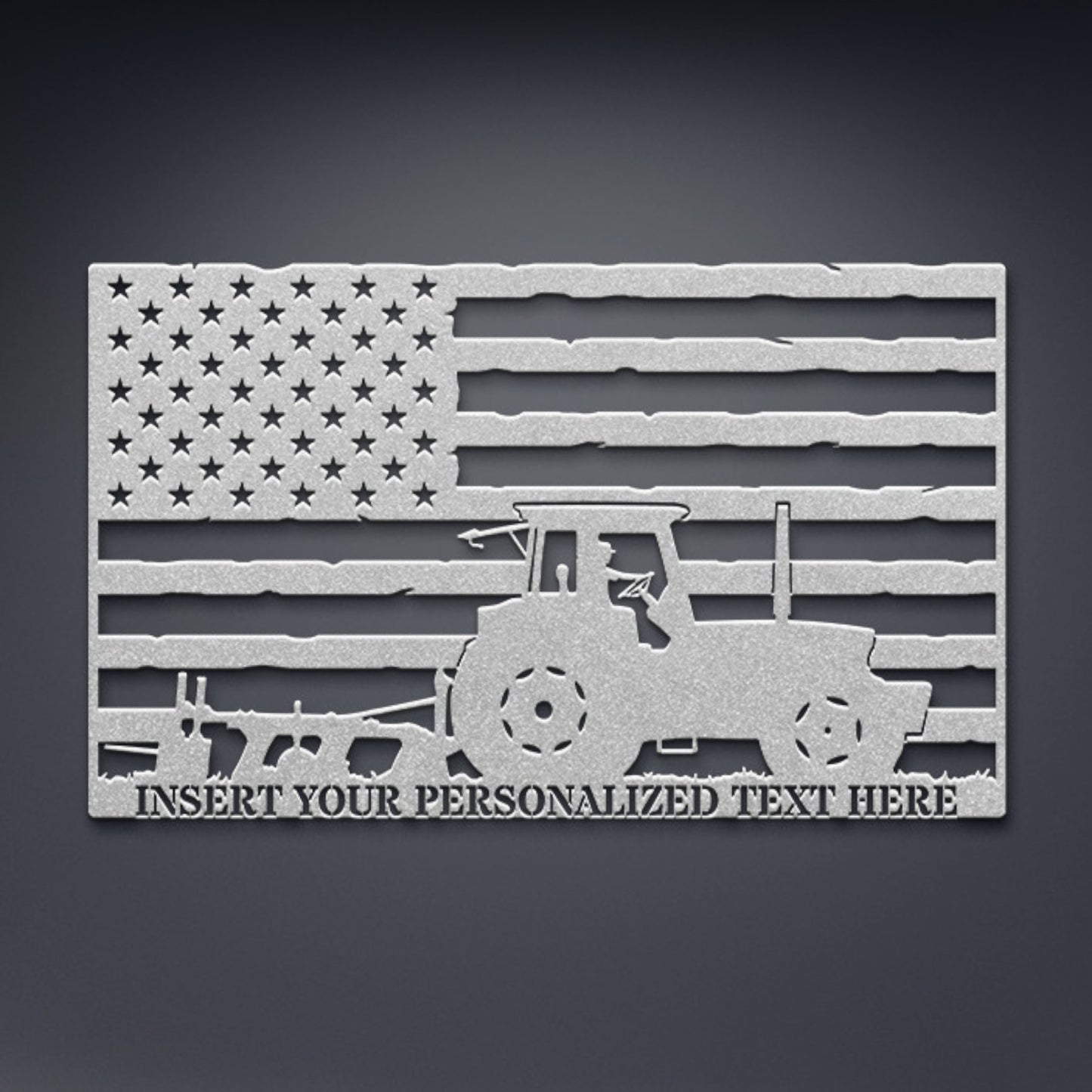 Personalized American Tractor Metal Sign. Custom US Farming Wall Decor Gift. Patriotic Wall Hanging. American Famer Gift. Farming Wall Art