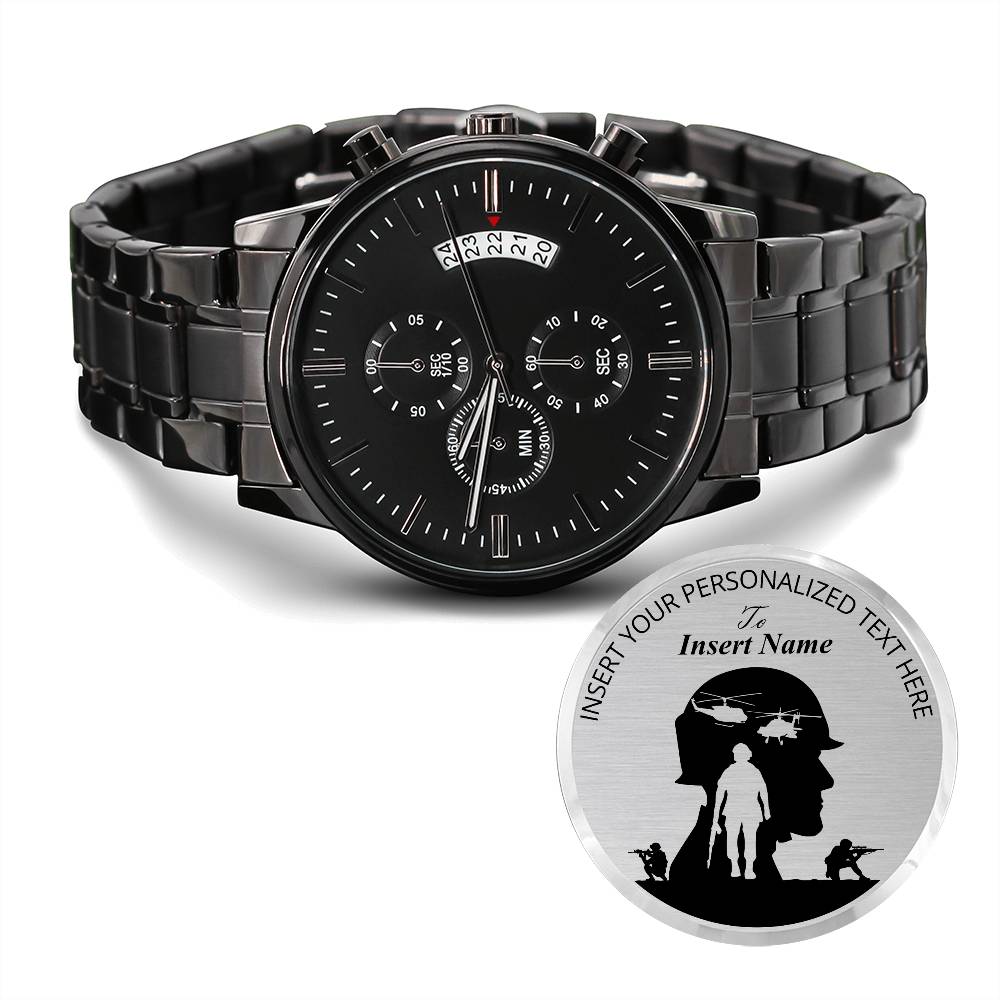 Personalized Army Soldiers Name Metal Wristwatch With Gift Box 2