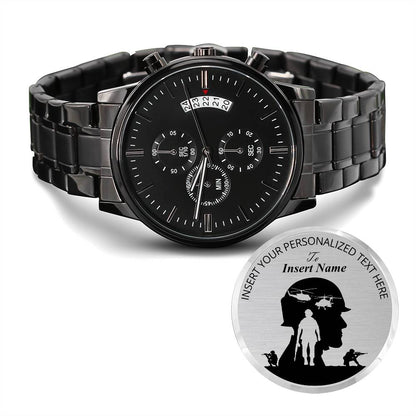 Personalized Army Soldiers Name Metal Wristwatch With Gift Box 2