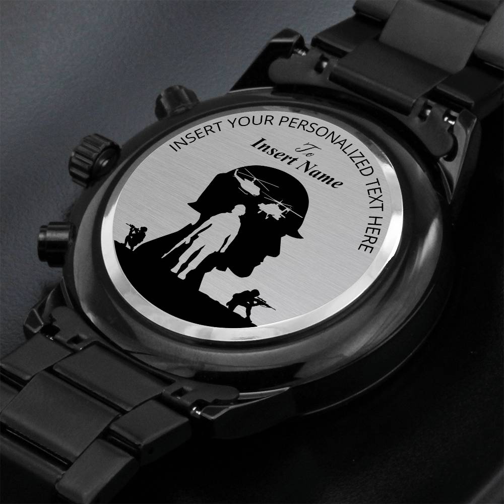 Personalized Army Soldiers Name Metal Wristwatch With Gift Box 3