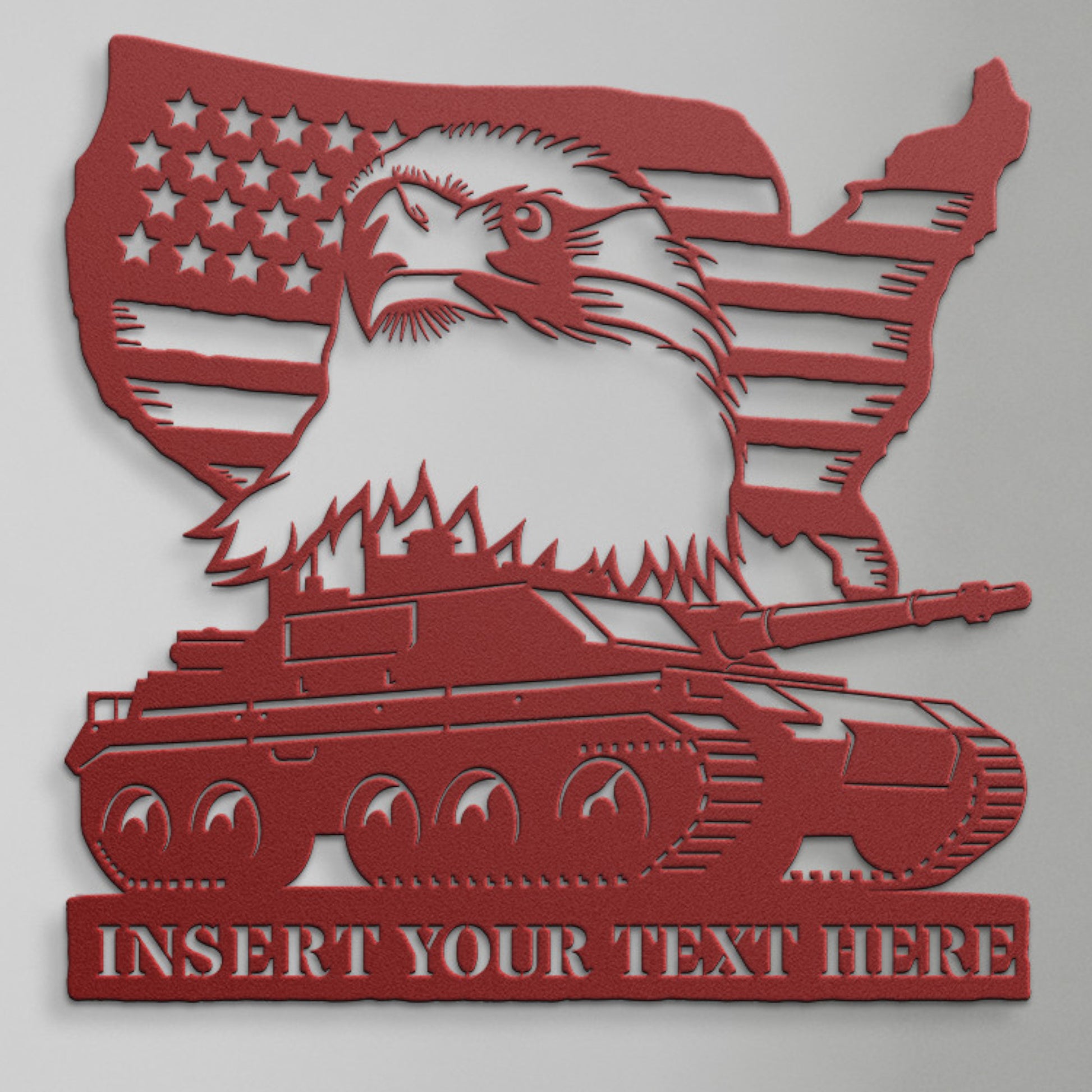 Personalized Army Tank Name Metal Sign. Custom Ground Forces Wall Decor Gift. Military Homecoming. American Soldier Veteran. Bald Eagle Sign