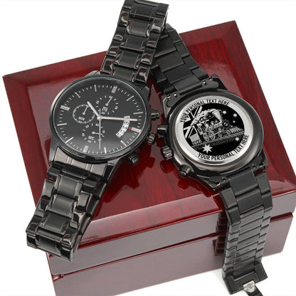 Personalized Australian Railroad Metal Watch With Custom Text And Gift Box 1