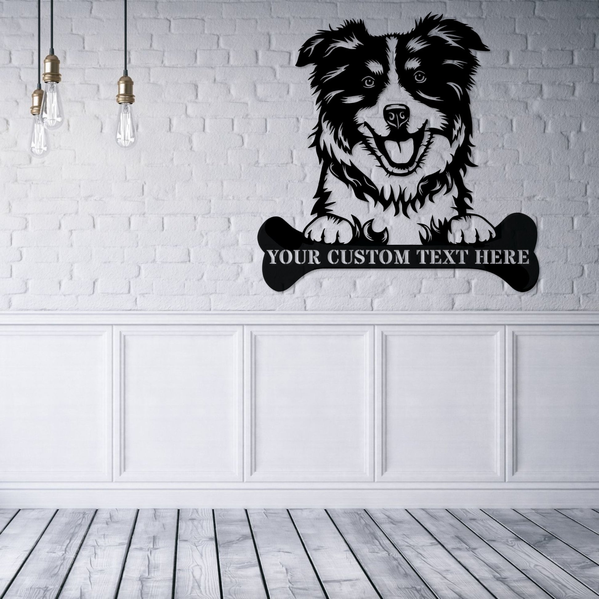 Personalized Australian Shepherd Name Metal Sign In Black. Custom Dog Owner Wall Decor Gift....