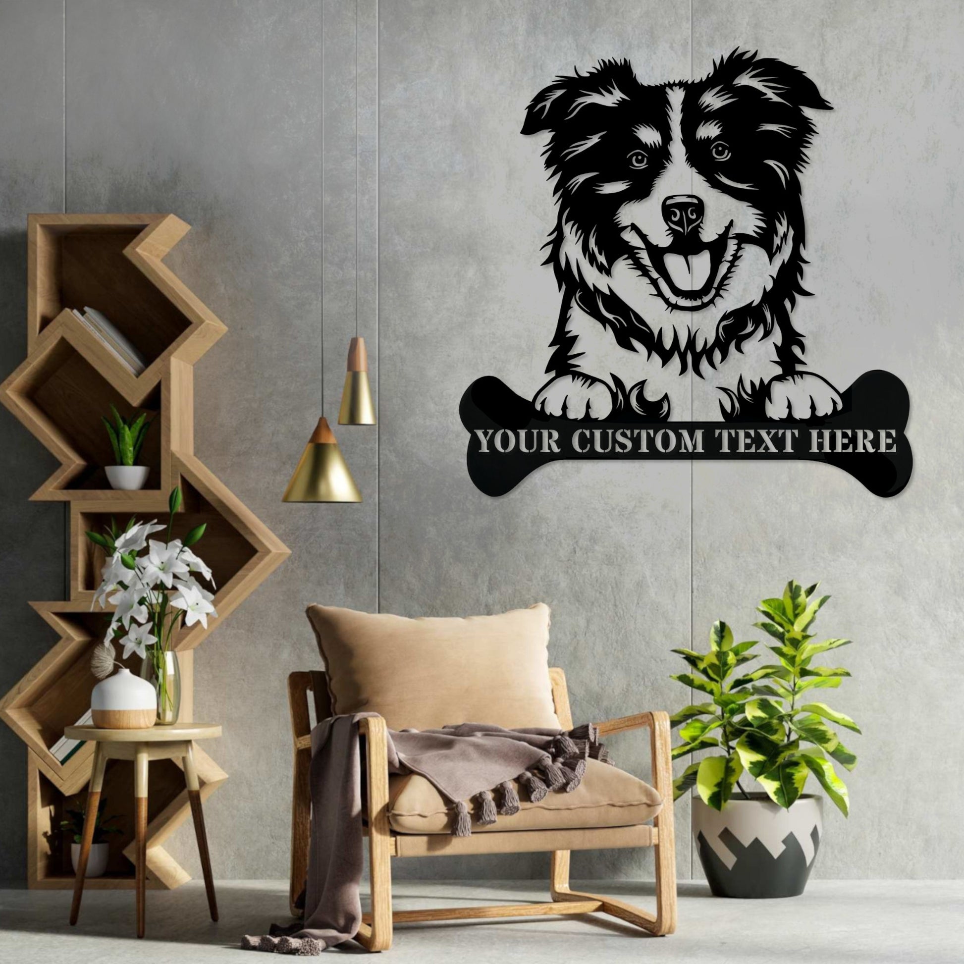 Personalized Australian Shepherd Name Metal Sign In Black. Custom Dog Owner Wall Decor Gift...