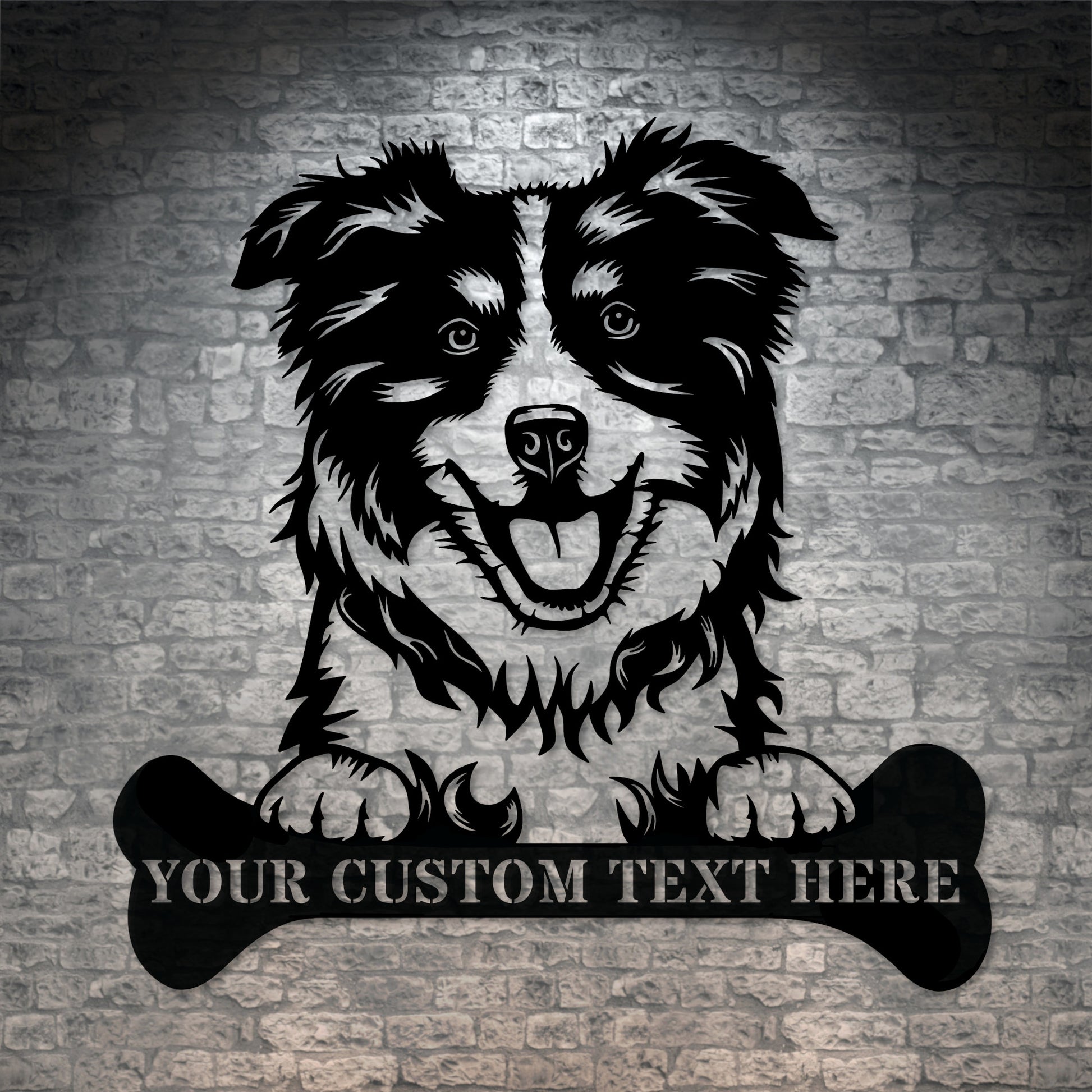 Personalized Australian Shepherd Name Metal Sign In Black. Custom Dog Owner Wall Decor Gift