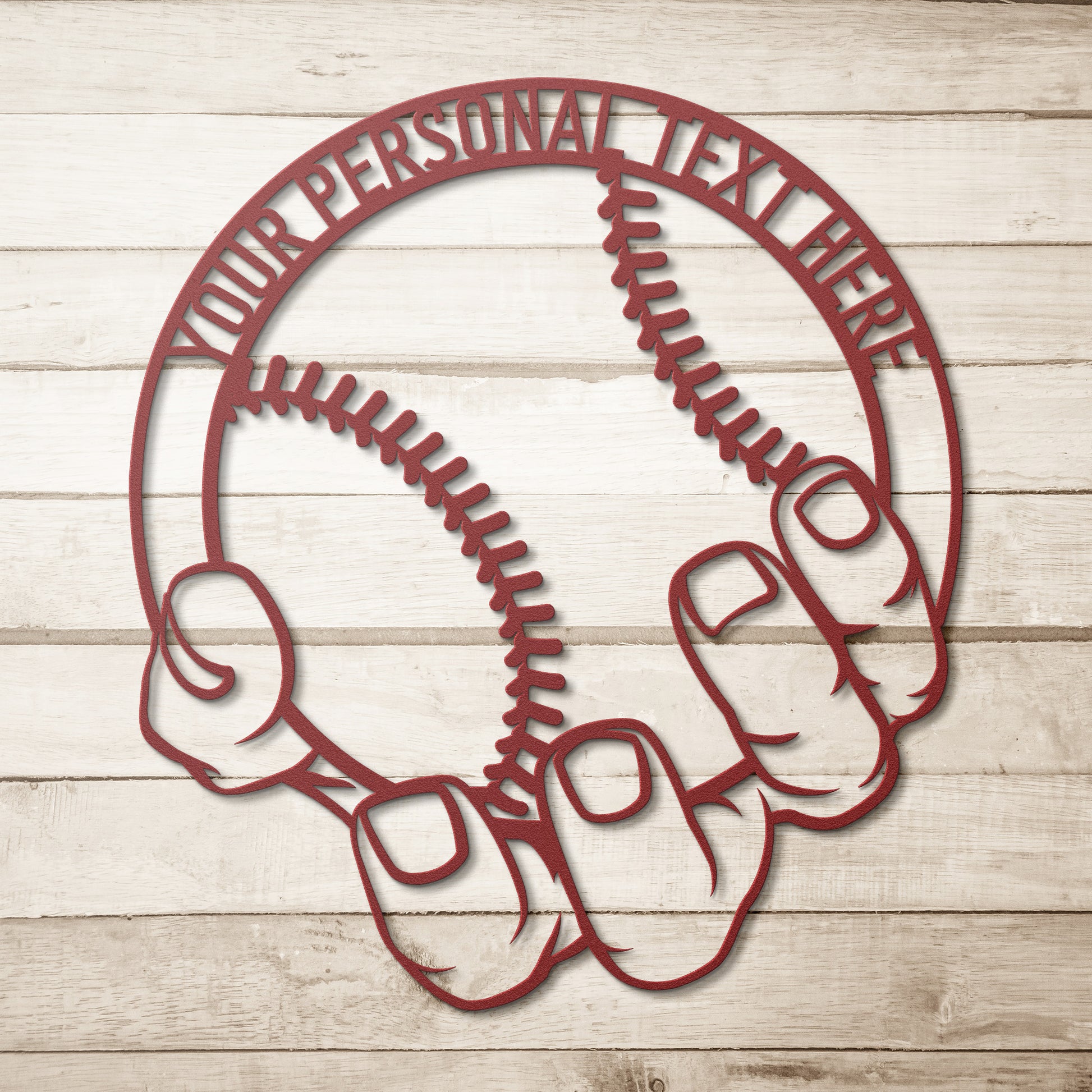 Personalized Baseball Hand Name Metal Sign | | Baseball Name Wall Decor | Custom Softball Player Wall Hanging | Gift For Baseball Player