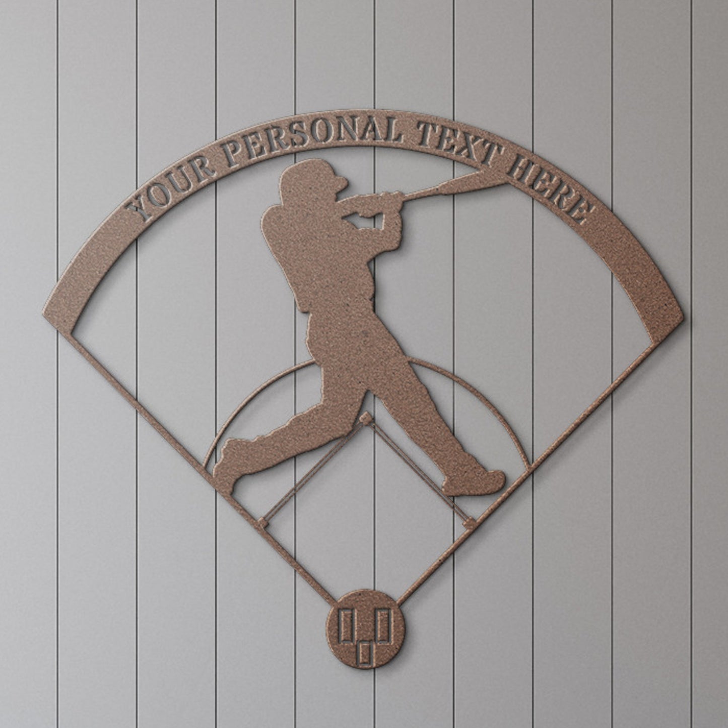 Personalized Baseball Player On Court Name Metal Sign | Custom Softball Name Wall Decor | Baseball Player Name Decor Gift | Baseball Court