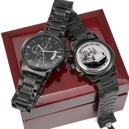 Personalized Bulldozer Operator Metal Watch With Custom Text And LED Gift  Box 1