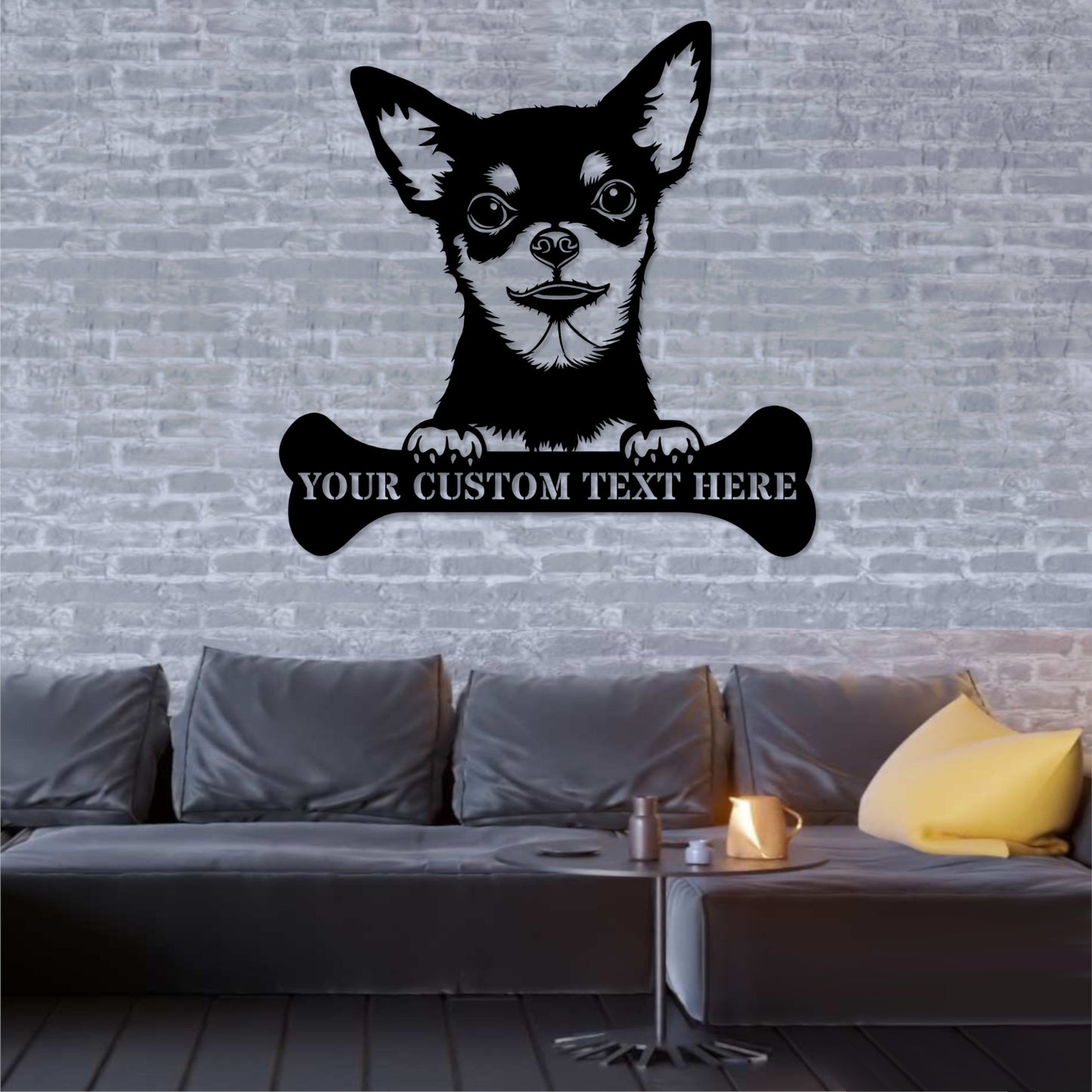 Personalized Chihuahua Name Metal Sign In Black. Perfect Gift Idea For Dog Lovers.....
