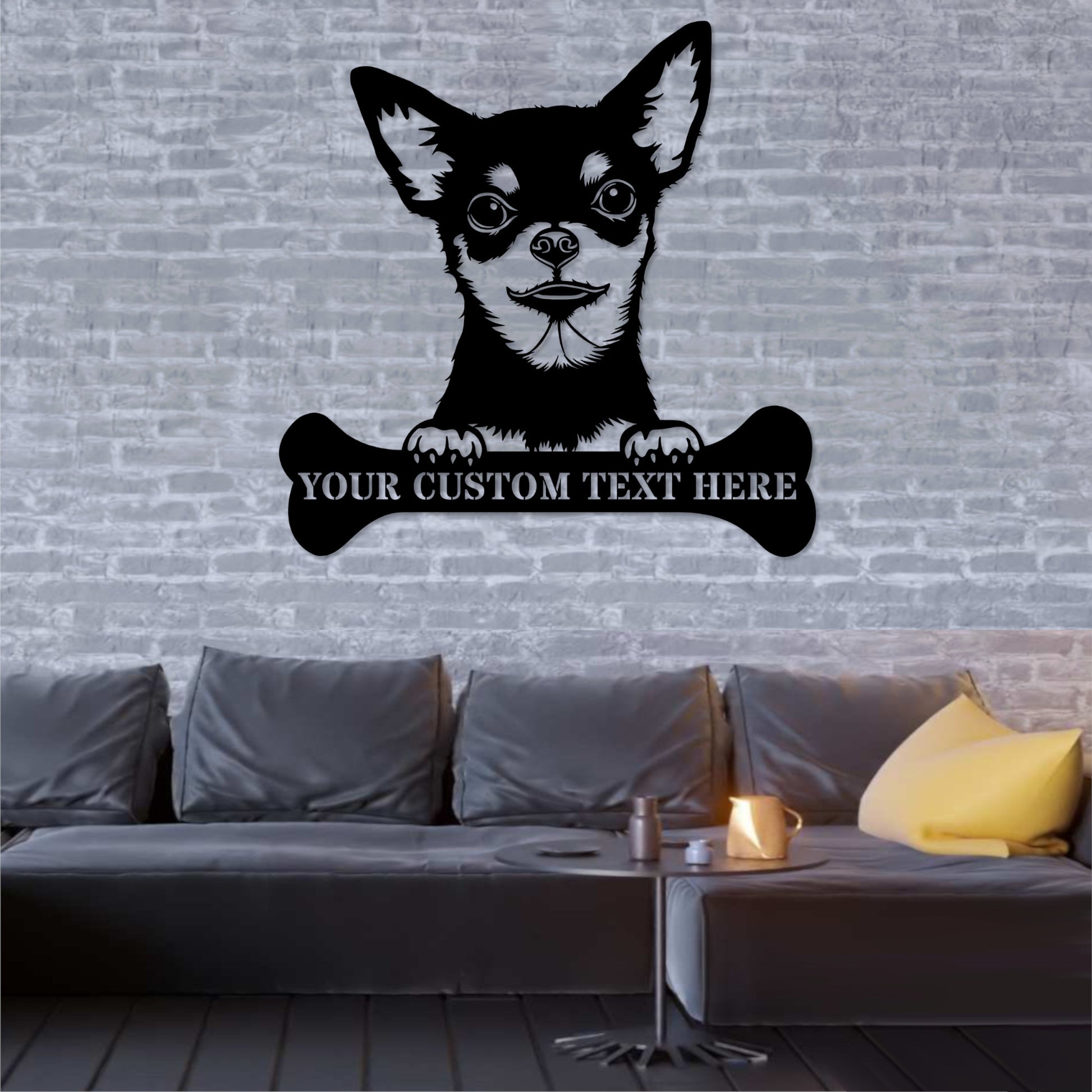 Personalized Chihuahua Name Metal Sign In Black. Perfect Gift Idea For Dog Lovers.....