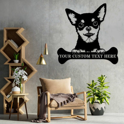 Personalized Chihuahua Name Metal Sign In Black. Perfect Gift Idea For Dog Lovers..