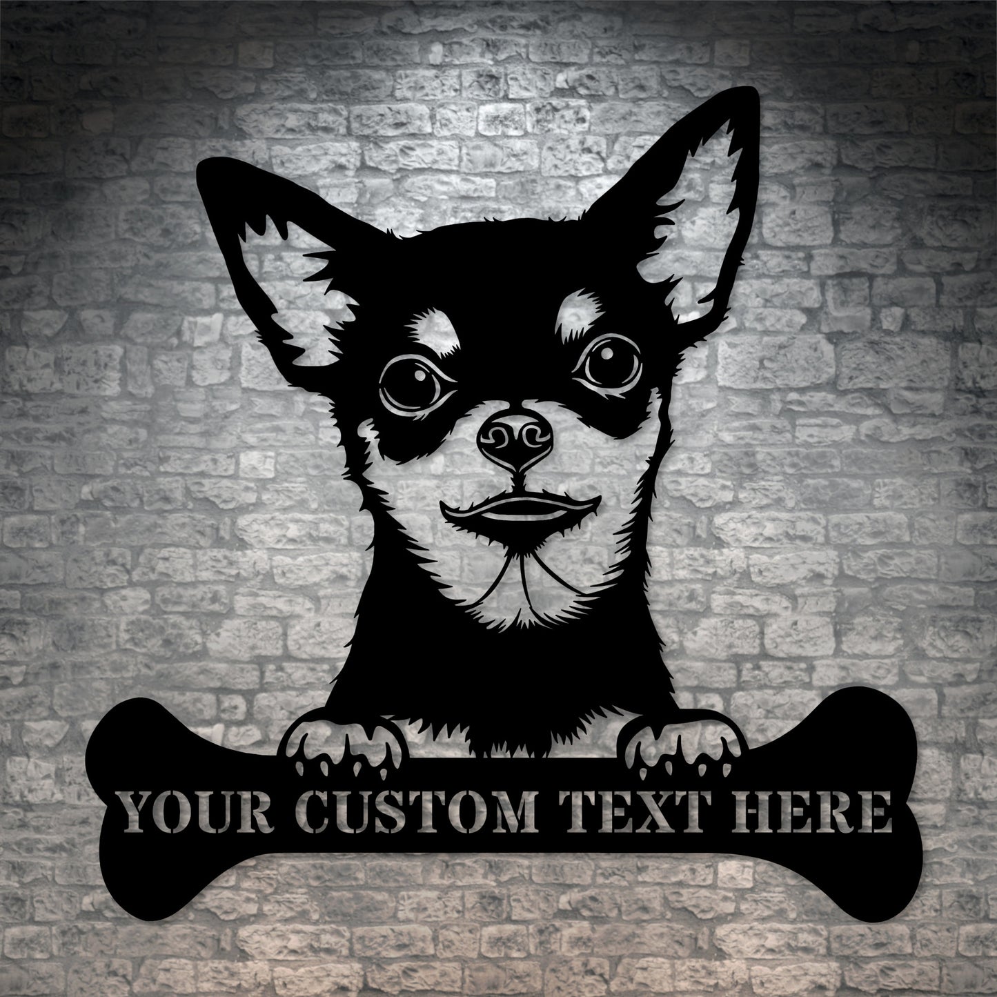 Personalized Chihuahua Name Metal Sign In Black. Perfect Gift Idea For Dog Lovers