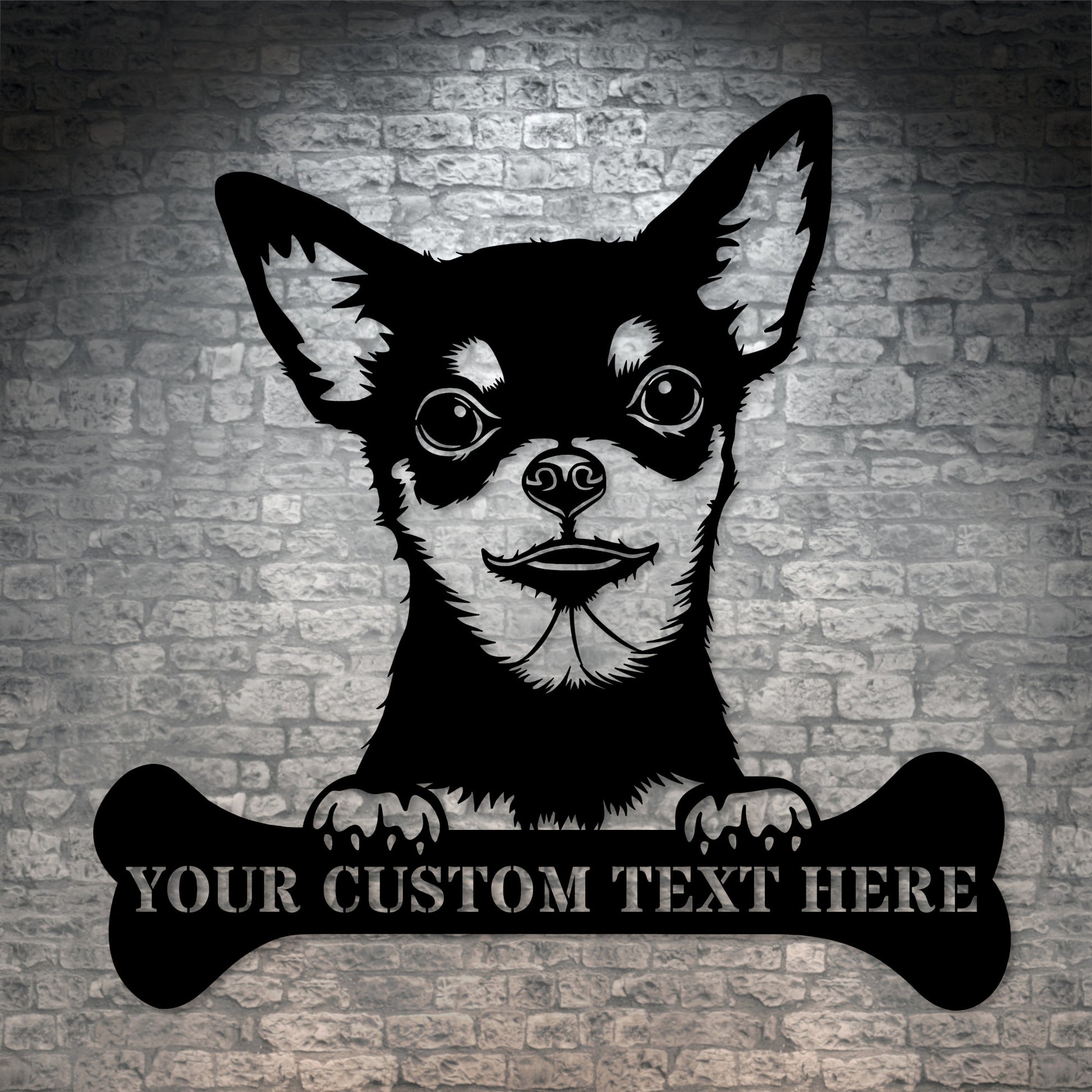 Personalized Chihuahua Name Metal Sign In Black. Perfect Gift Idea For Dog Lovers