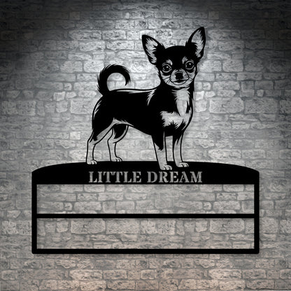 Personalized Chihuahua Rosette Display Metal Sign. Custom Dog Champion Wall Decor Gift
