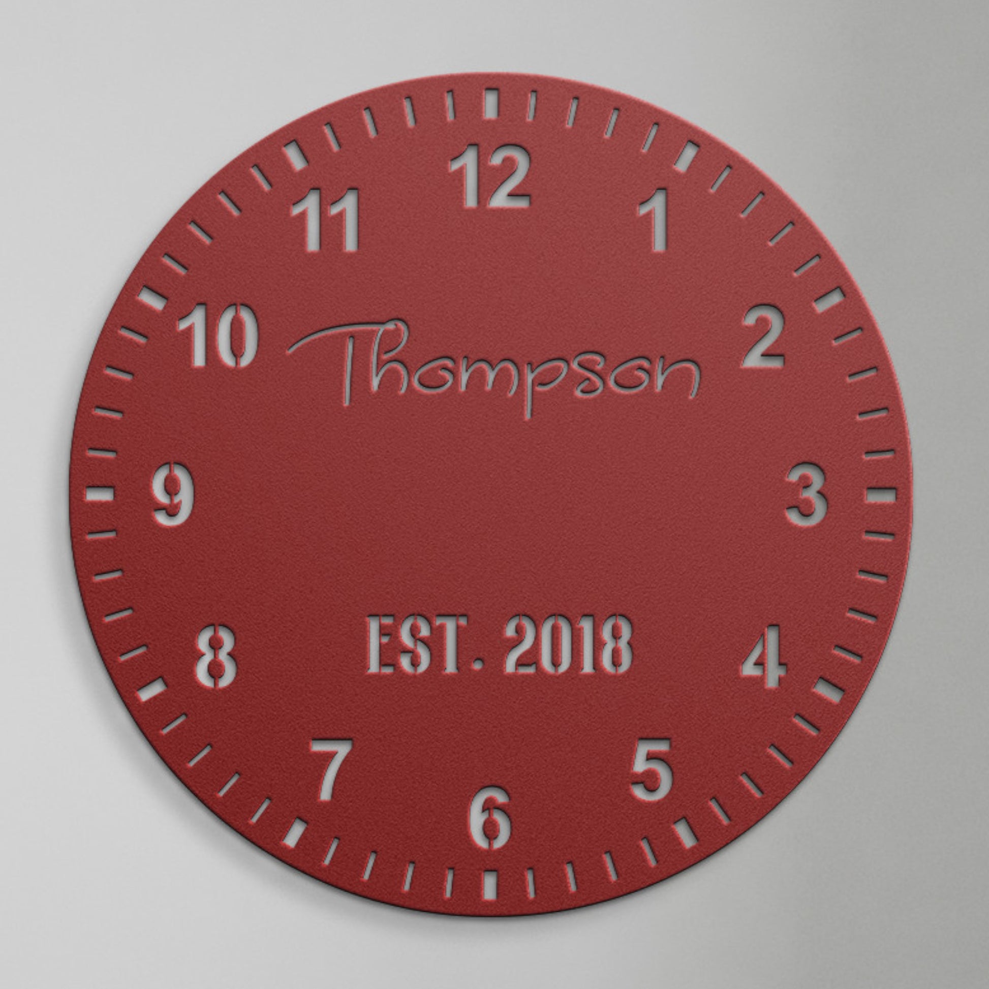 Personalized Clock Numbers Wall Metal Sign. Custom Family Name Est Decor Gift. Timepiece Housewarming. Wedding Present. Surame Wall Hanging