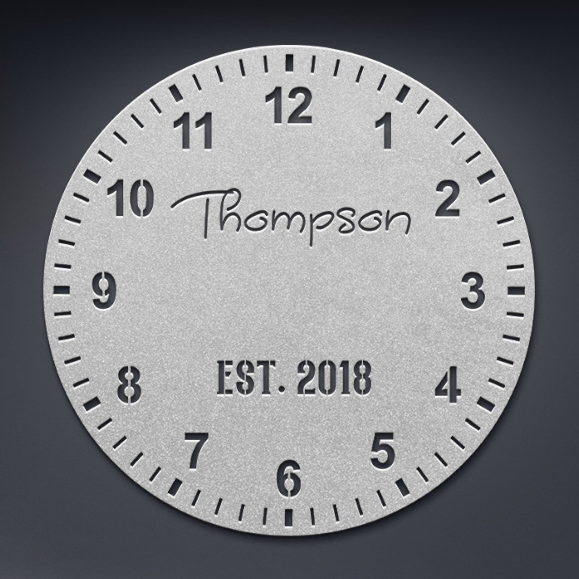 Personalized Clock Numbers Wall Metal Sign. Custom Family Name Est Decor Gift. Timepiece Housewarming. Wedding Present. Surame Wall Hanging
