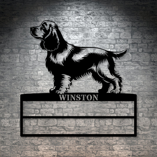 Personalized Cocker Spaniel Display Metal Sign. Custom Dog Champion Wall Decor Gift