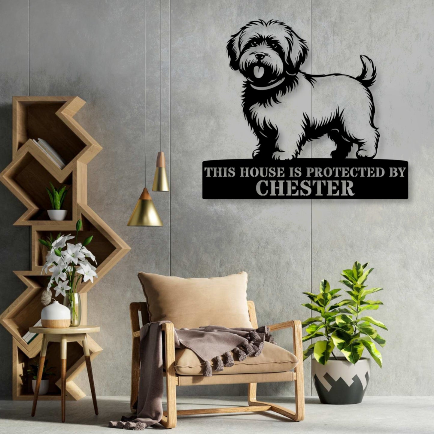 Personalized Coton De Tulear Metal Sign In Black. Custom Dog Owner Wall Decor Gift...