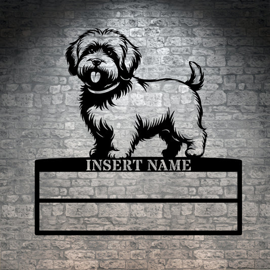 Personalized Coton De Tulear Ribbon Display Metal Sign. Custom Dog Champion Wall Decor Gift