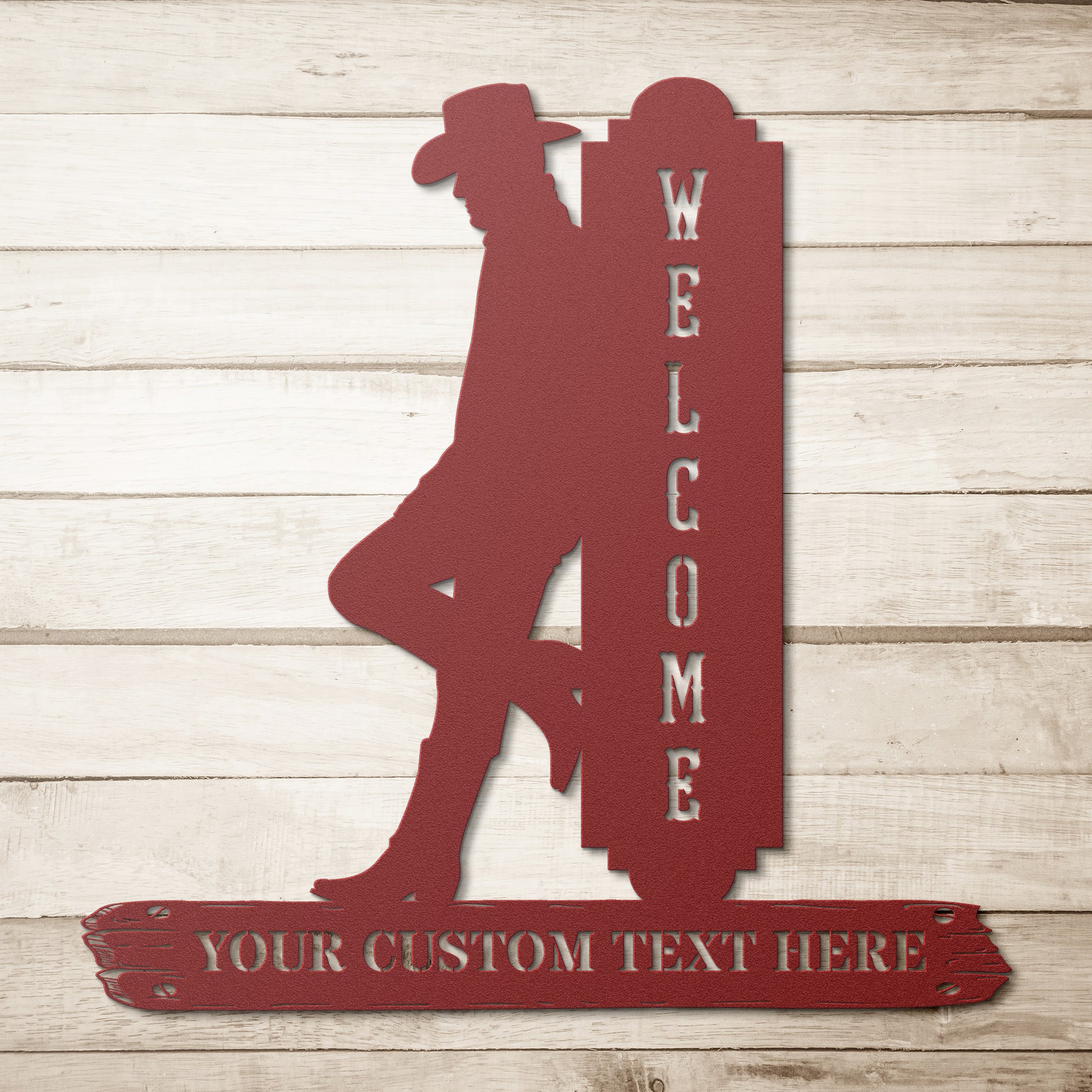 Personalized Cowboy Welcome Metal Sign Gift. Customizable Home Address Sign. Western Wall Decor. Door Hanging Name Sign. Housewarming Gift