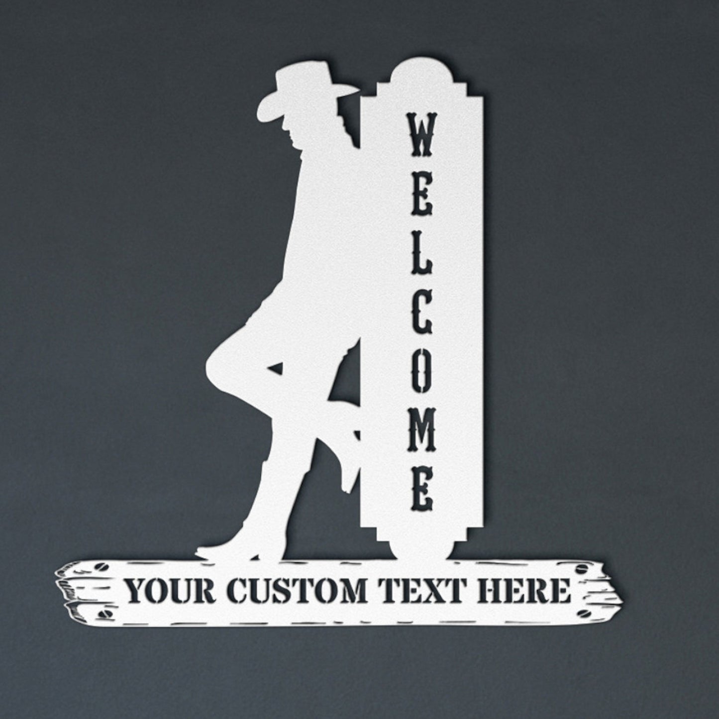 Personalized Cowboy Welcome Metal Sign Gift. Customizable Home Address Sign. Western Wall Decor. Door Hanging Name Sign. Housewarming Gift