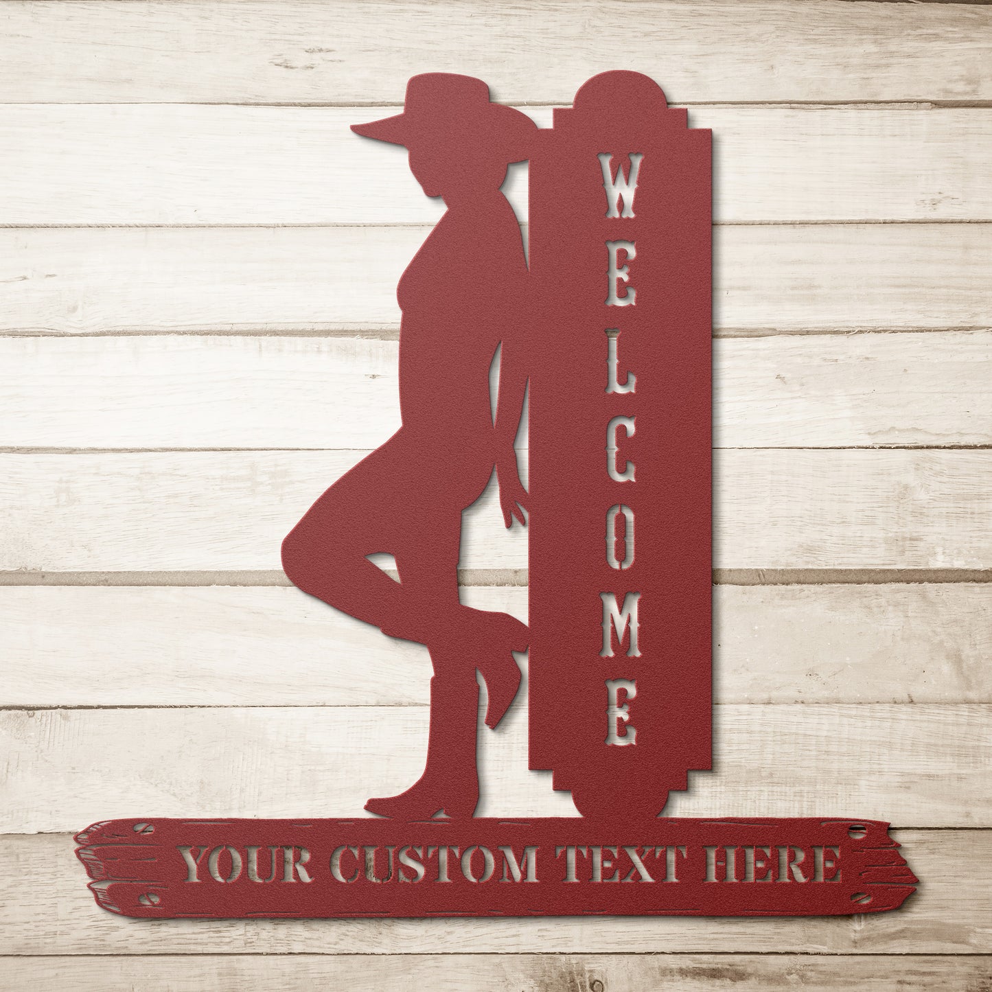 Personalized Home Address Sign Gift. Customizable Cowgirl Metal Sign. Western Wall Decor. Welcome Door Hanging Name Sign. Housewarming Gift
