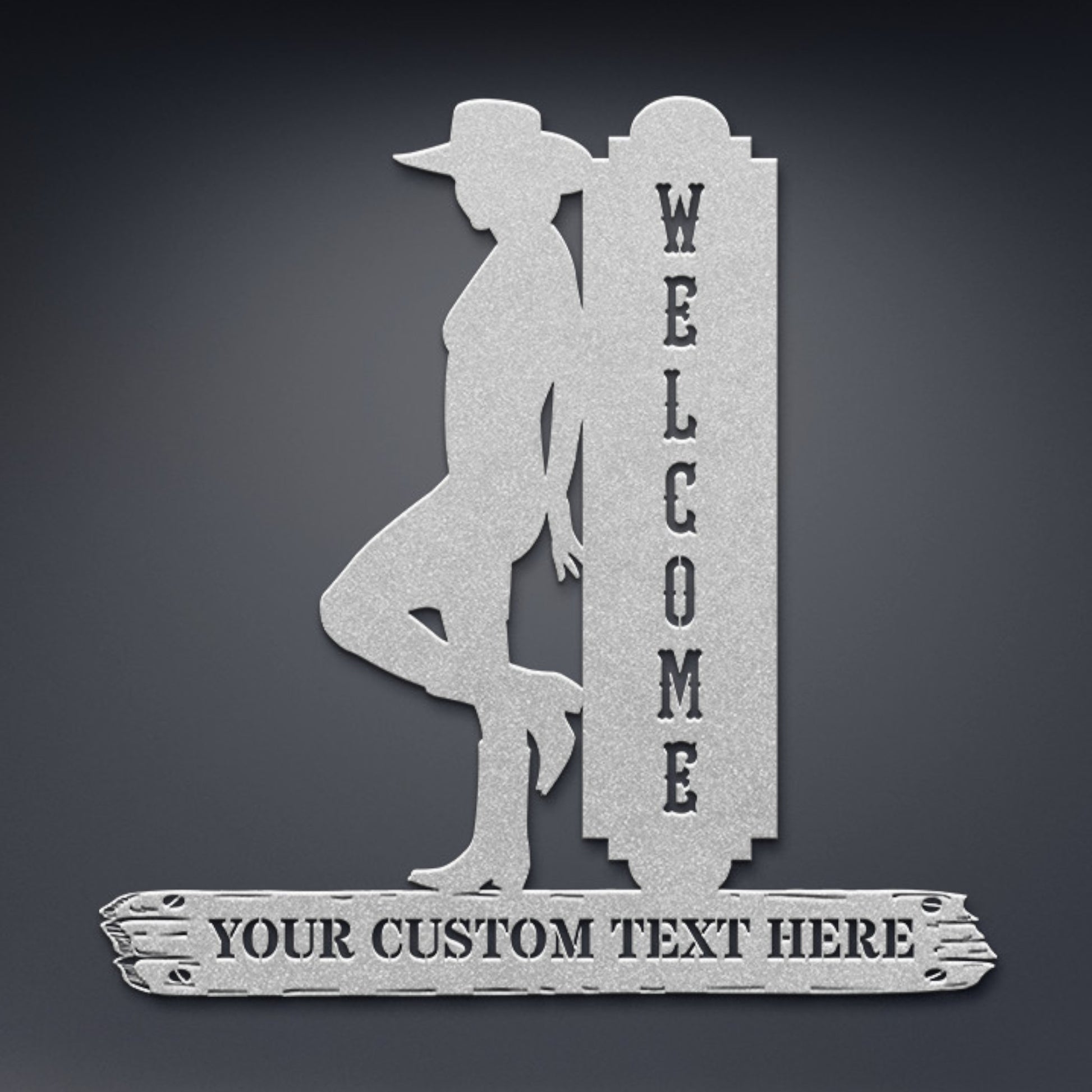 Personalized Home Address Sign Gift. Customizable Cowgirl Metal Sign. Western Wall Decor. Welcome Door Hanging Name Sign. Housewarming Gift
