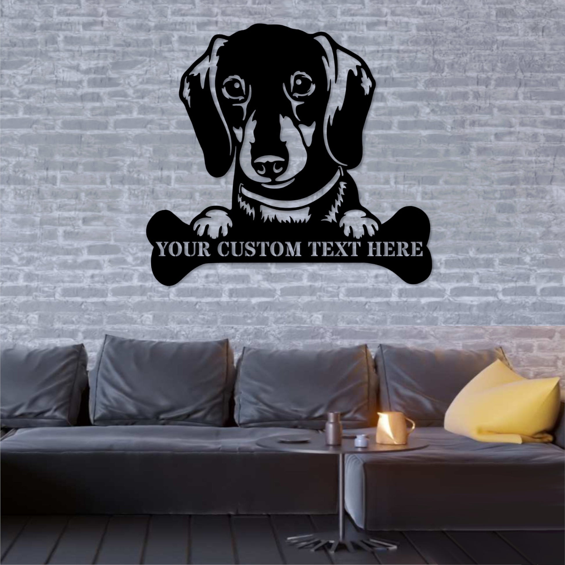 Personalized Dachshund Name Metal Sign In Black. Custom Gift Idea For Dog Lover.....