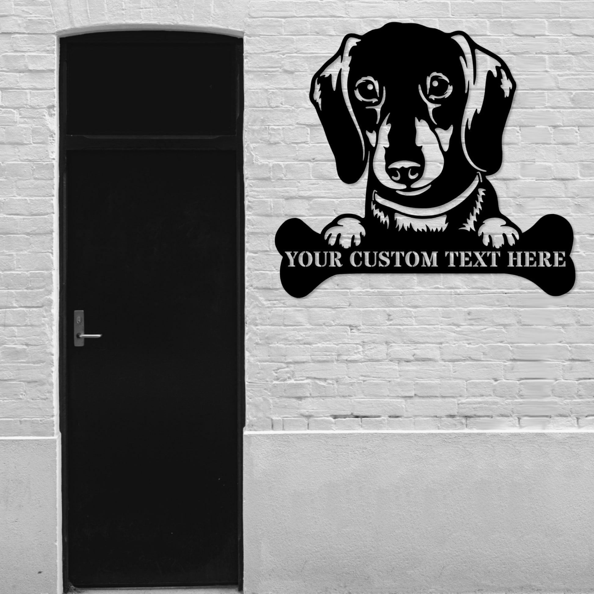 Personalized Dachshund Name Metal Sign In Black. Custom Gift Idea For Dog Lover....