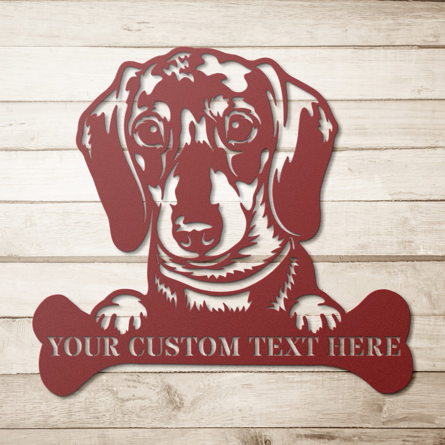 Personalized Dachshund Name Metal Sign. Customizable Dog Lover Wall Decor Gift. Dachshund Portrait Yard Sign. Personal Dog House Name Sign