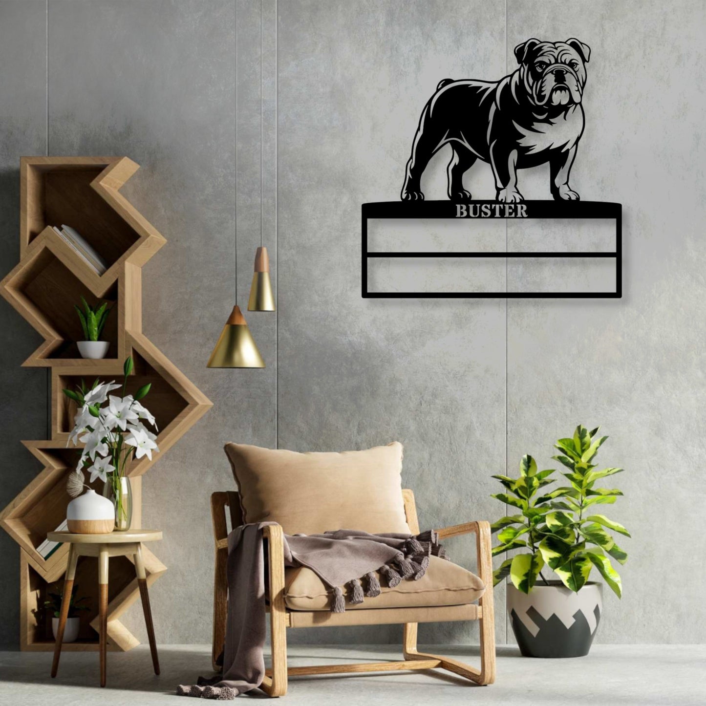 Personalized English Bulldog Rosette Display Metal Sign. Custom Dog Champion Wall Decor Gift....