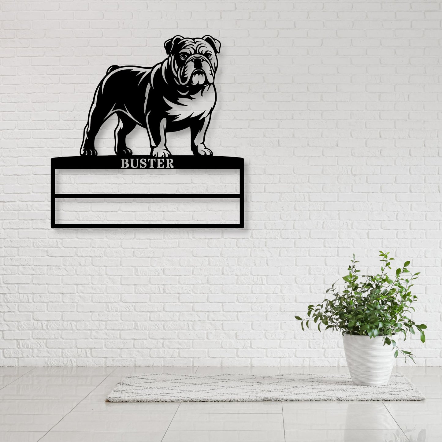 Personalized English Bulldog Rosette Display Metal Sign. Custom Dog Champion Wall Decor Gift...