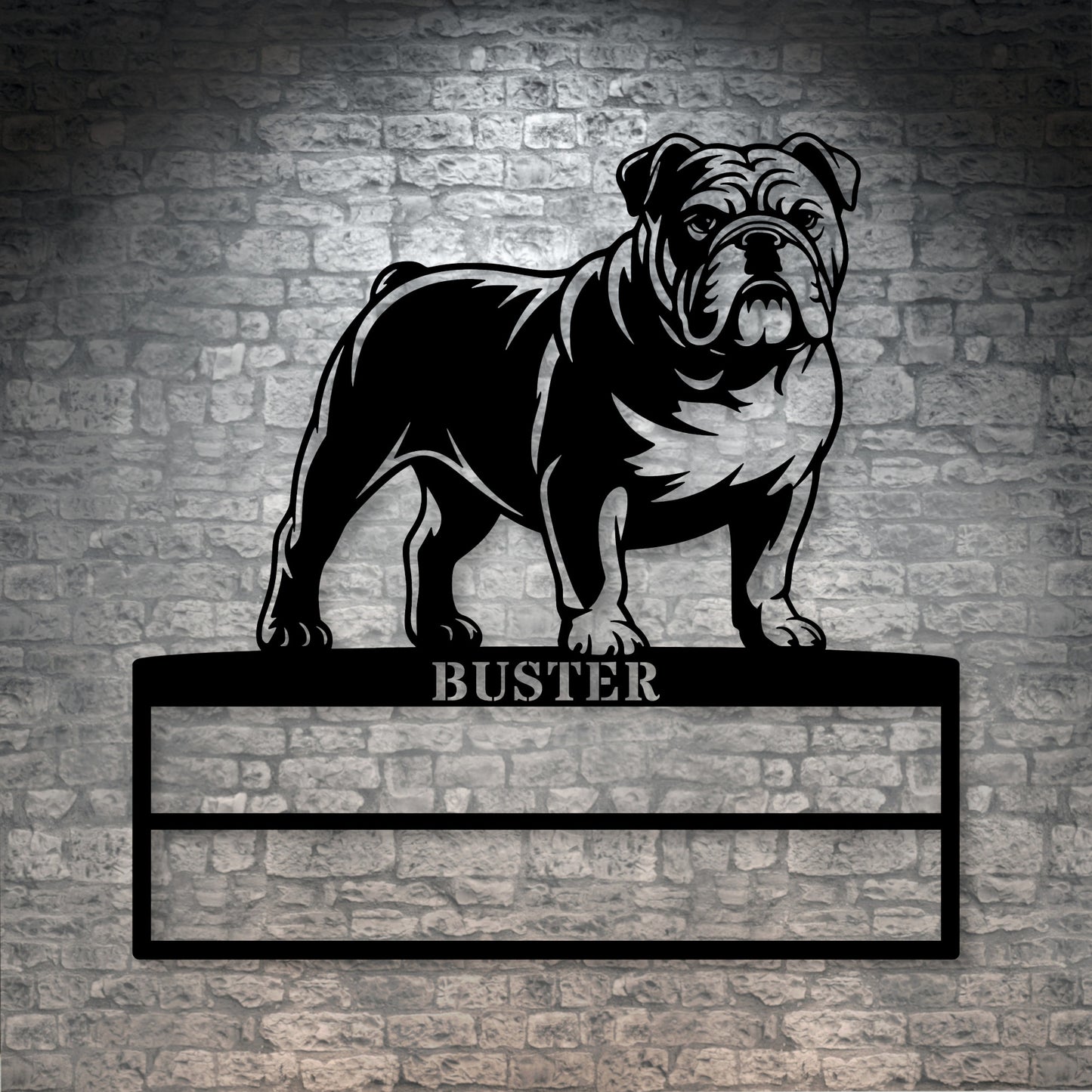 Personalized English Bulldog Rosette Display Metal Sign. Custom Dog Champion Wall Decor Gift1