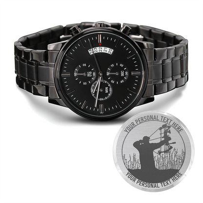 Personalized Engraved Archery Metal Wristwatch With Custom Text And Gift Box 1