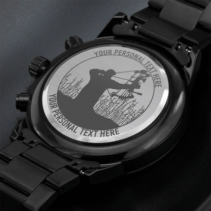 Personalized Engraved Archery Metal Wristwatch With Custom Text And Gift Box 2