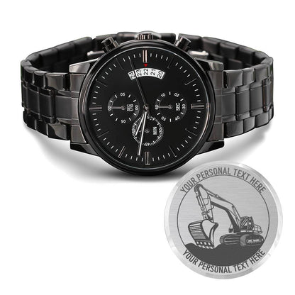 Personalized Excavator Operator Metal Watch Gift With Custom Text And Gift Box 3