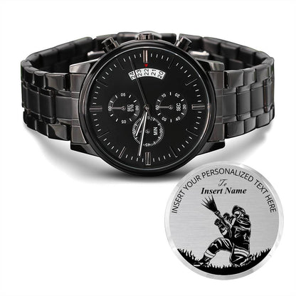 Personalized Firefighter Laser-Engraved Metal Watch With Custom Text And LED Gift Box 1